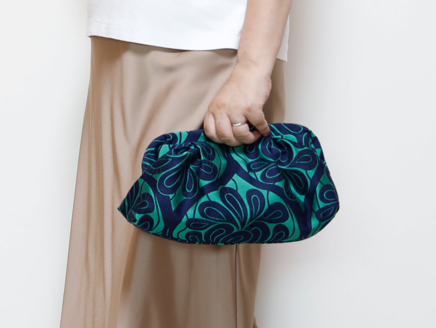 <B10V> COVENT GAEDEN GREEN CLUTCH BAG
