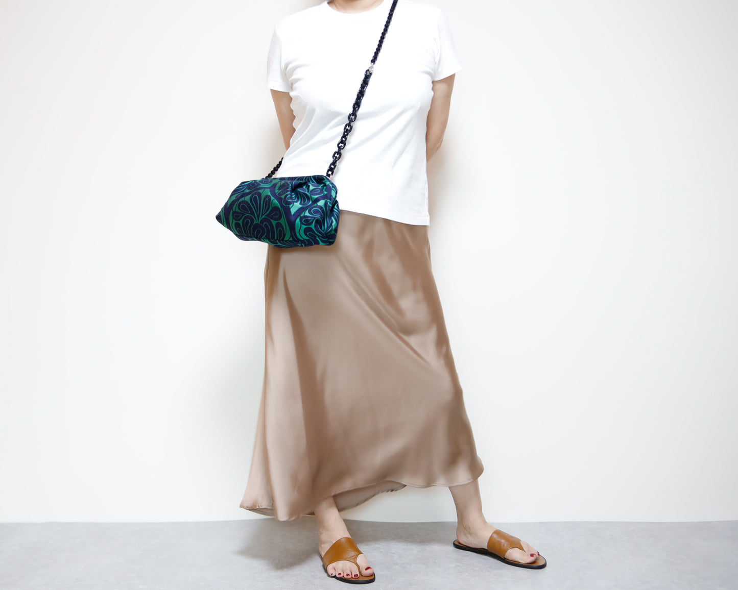 <B10V> COVENT GAEDEN GREEN CLUTCH BAG