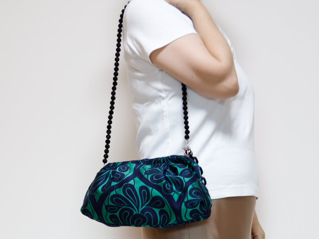 <B10V> COVENT GAEDEN GREEN CLUTCH BAG