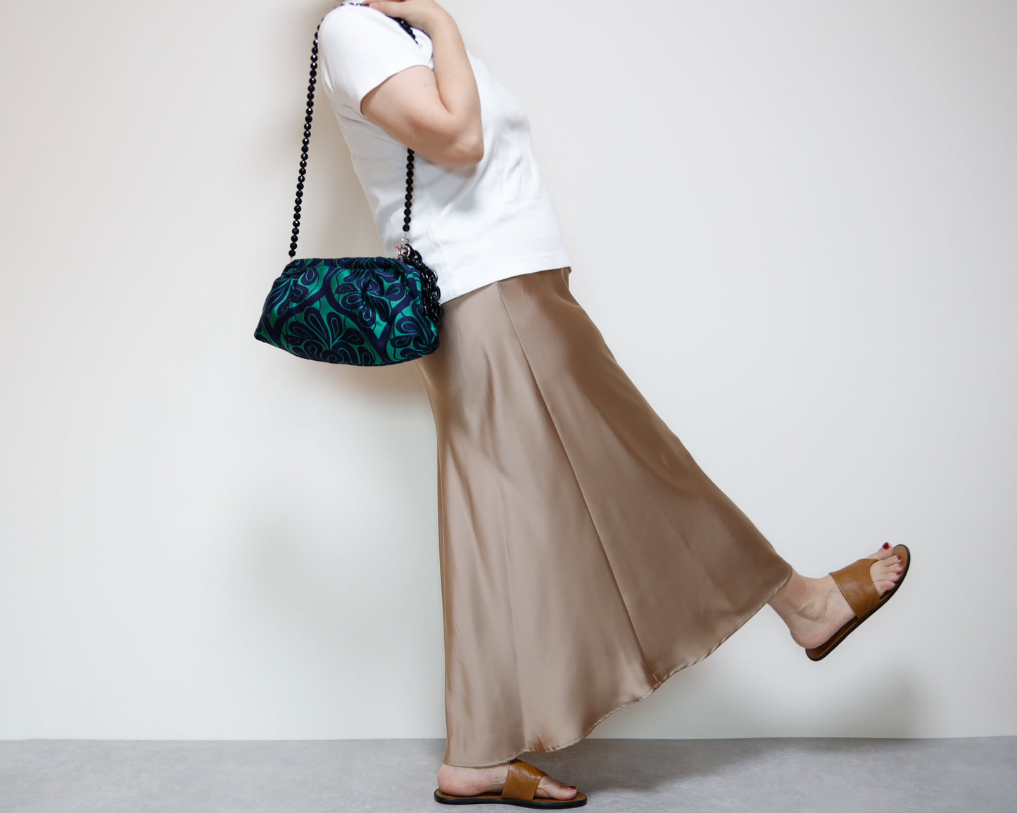 <B10V> COVENT GAEDEN GREEN CLUTCH BAG