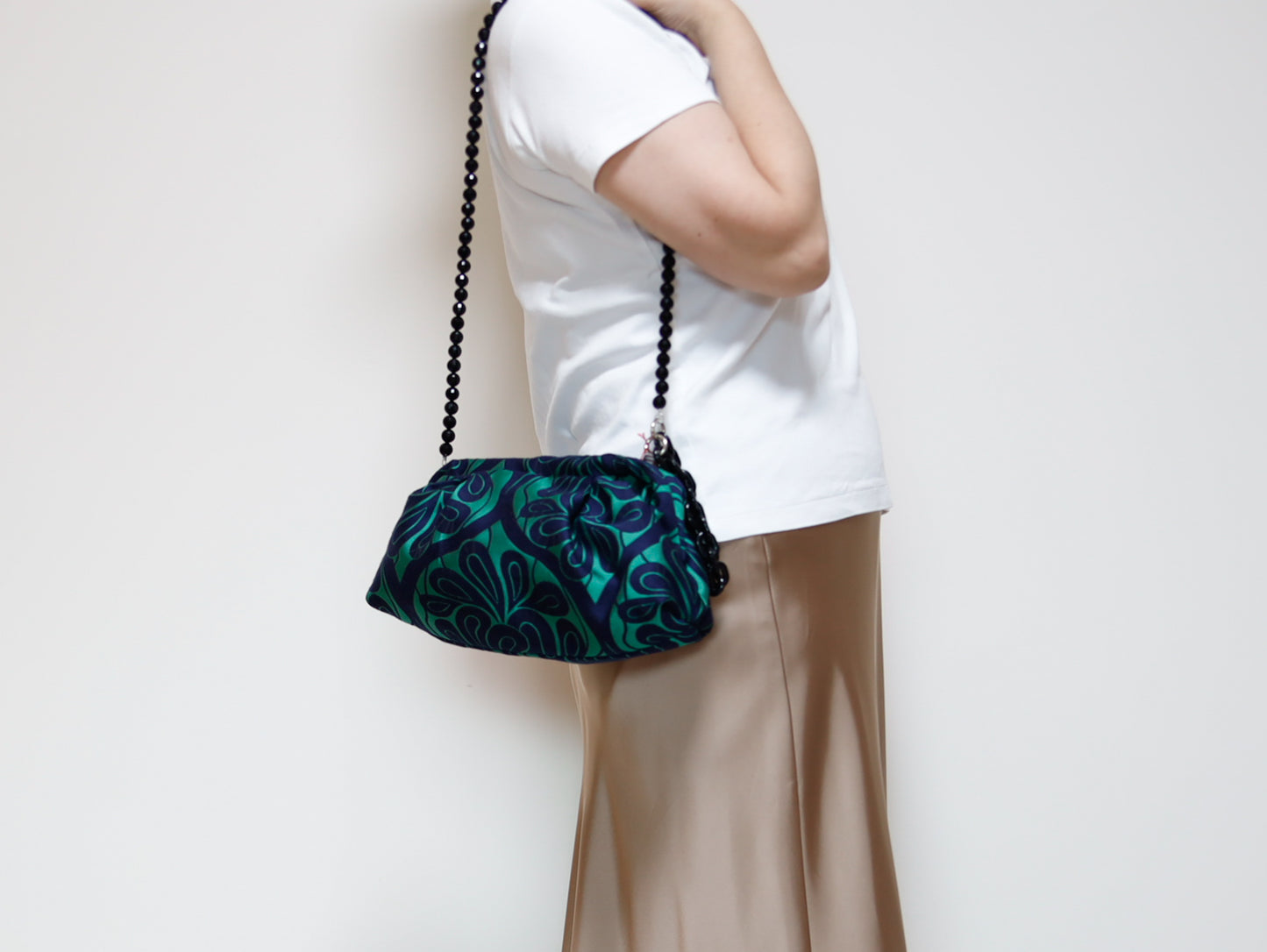 <B10V> COVENT GAEDEN GREEN CLUTCH BAG