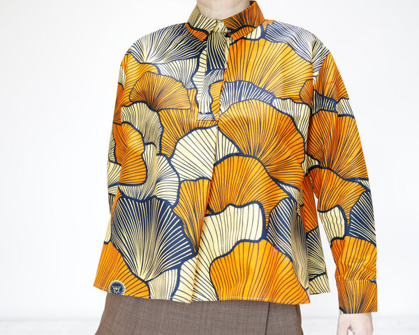 <T17J-018> AFRICAN PRINTED FRONT TUCK Shirt