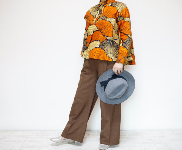<T17J-018> AFRICAN PRINTED FRONT TUCK Shirt