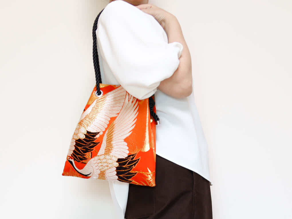 FUJIYAMA Bag L  -KIMONO 鶴