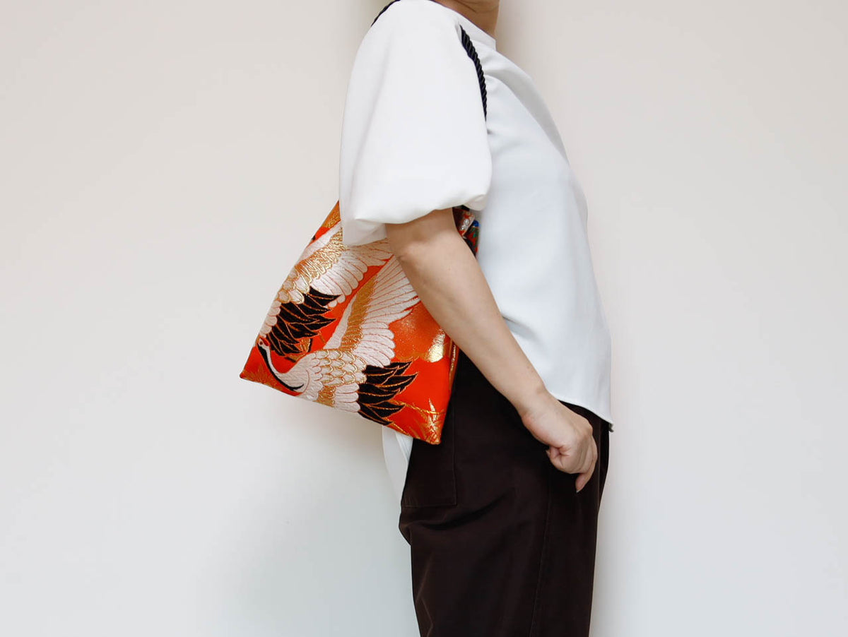 FUJIYAMA Bag L  -KIMONO 鶴