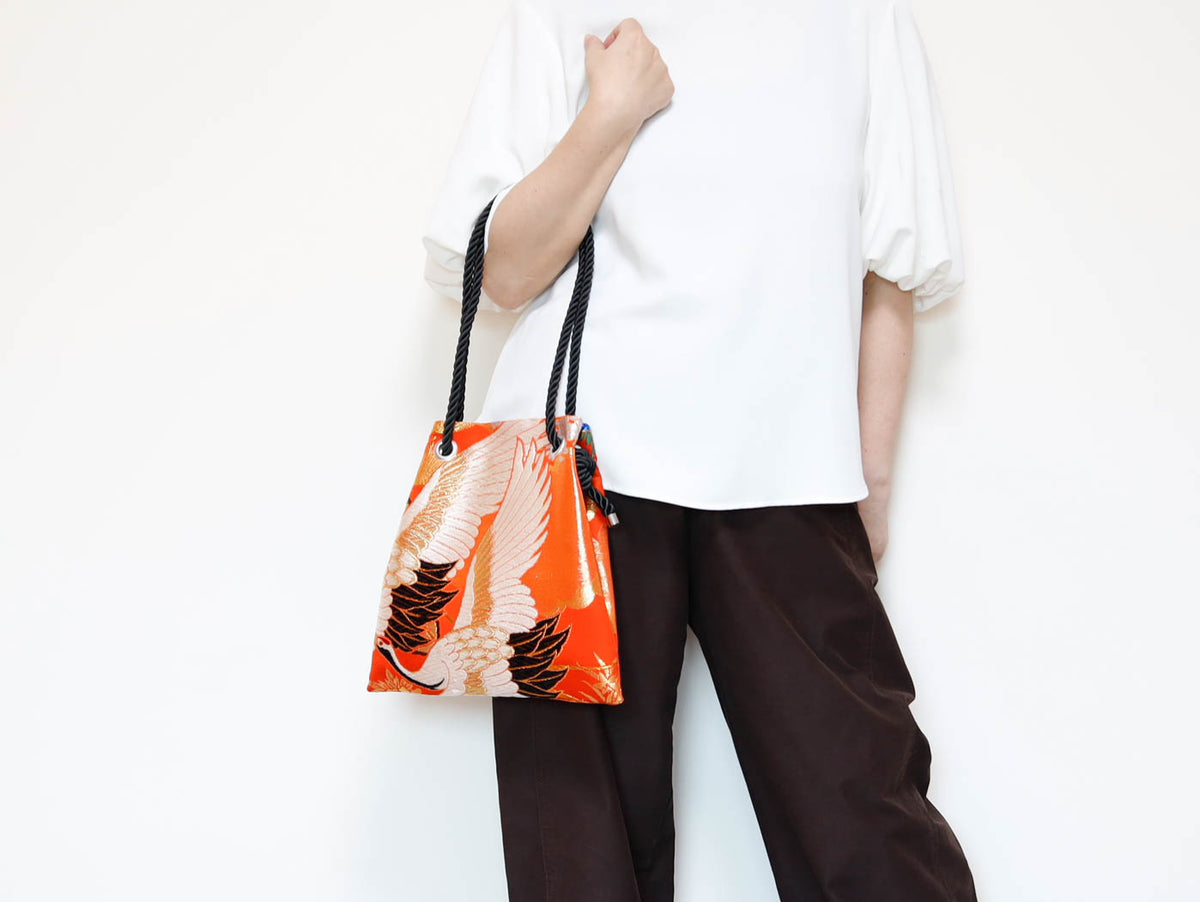 FUJIYAMA Bag L  -KIMONO 鶴