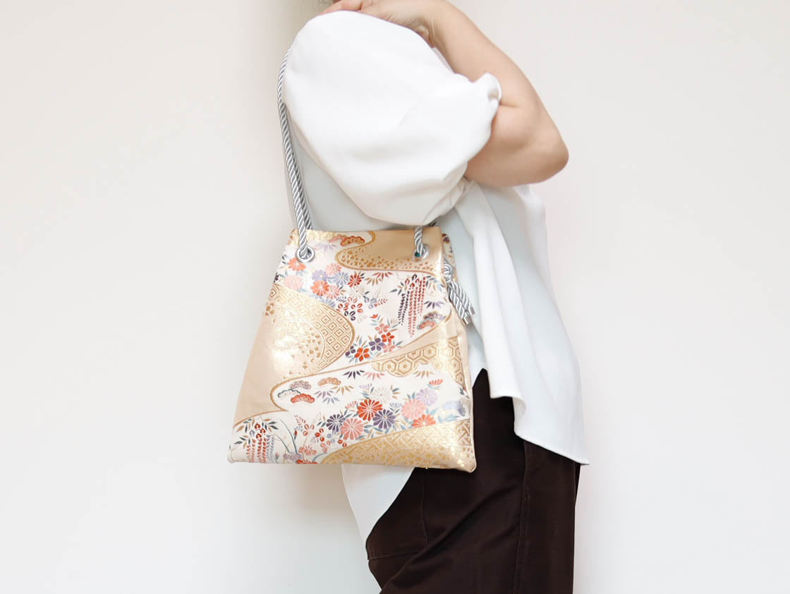 FUJIYAMA Bag L  -KIMONO ホワイトゴールド