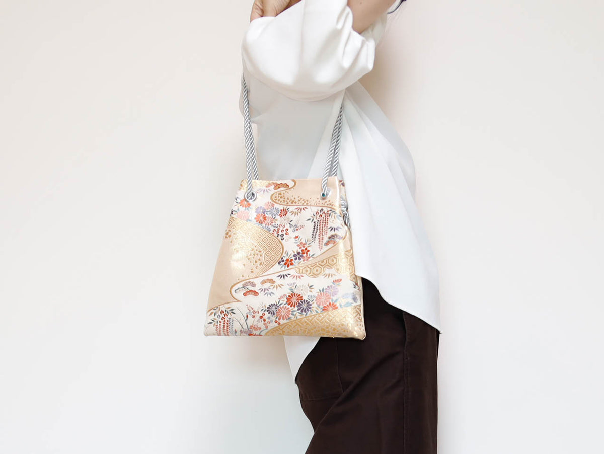 FUJIYAMA Bag L  -KIMONO ホワイトゴールド