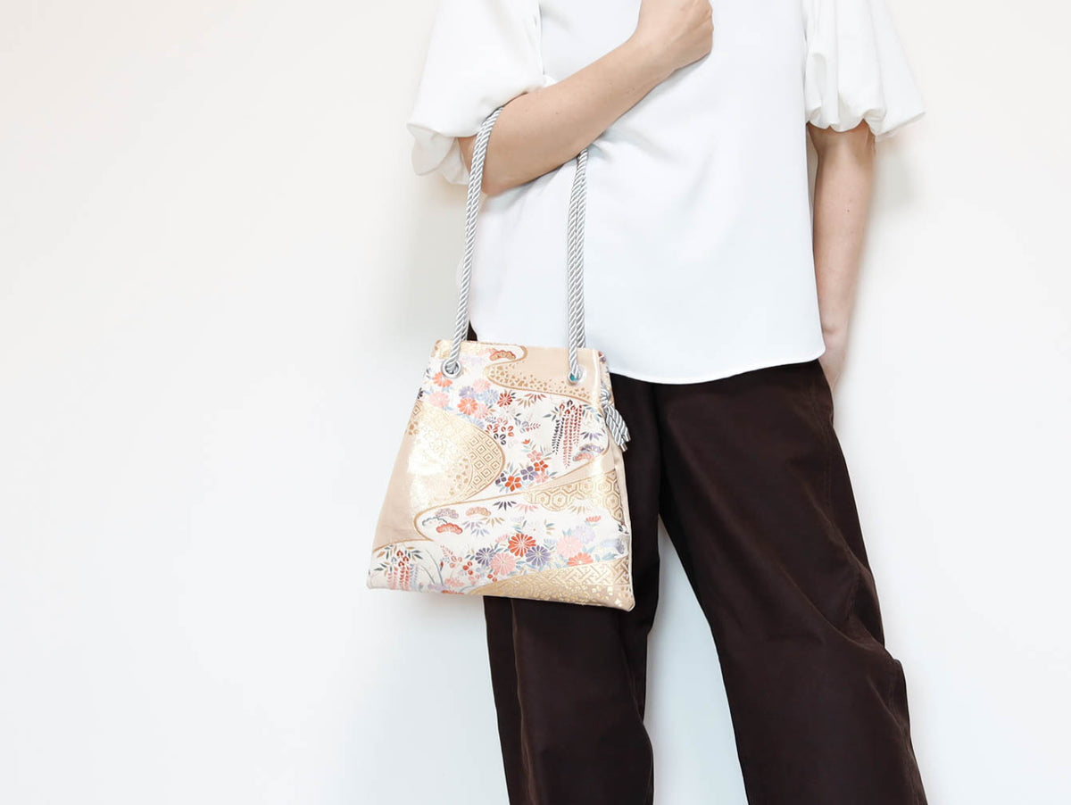 FUJIYAMA Bag L  -KIMONO ホワイトゴールド