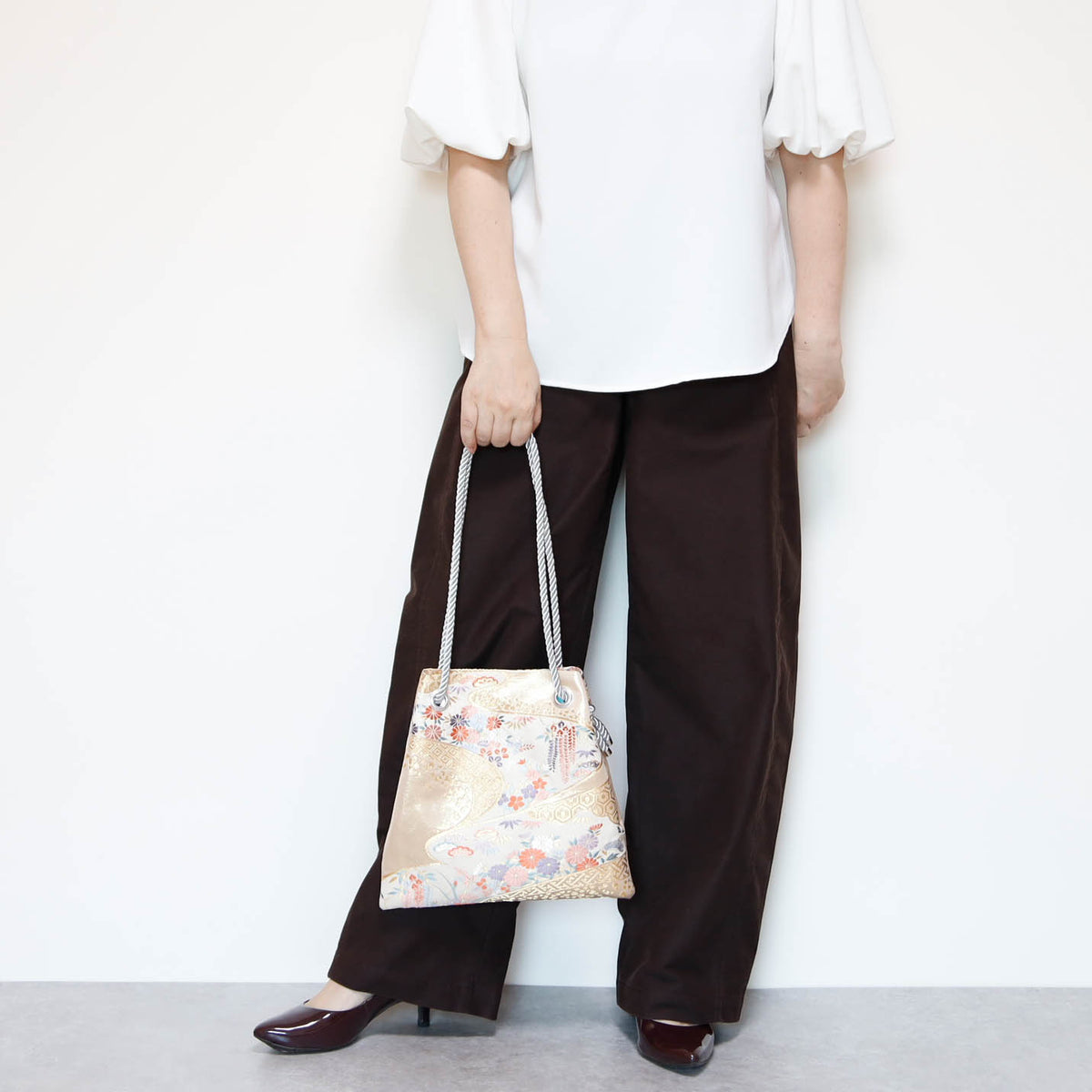 FUJIYAMA Bag L  -KIMONO ホワイトゴールド