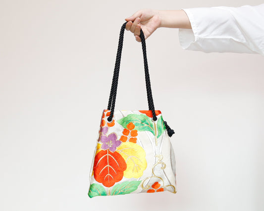 <B06K-027>  FUJIYAMA Bag  -KIMONO WHITE
