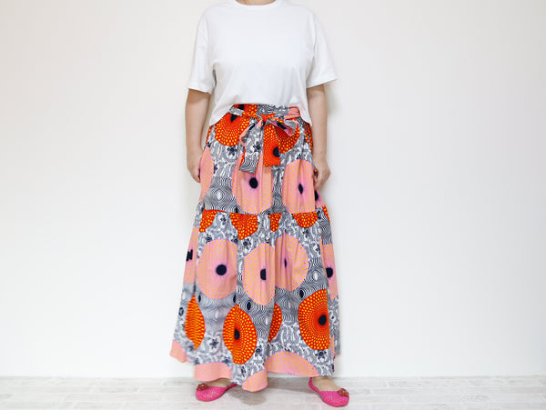 <S39J-003> AFRICAN PRINTED Skirt  -Length 90cm