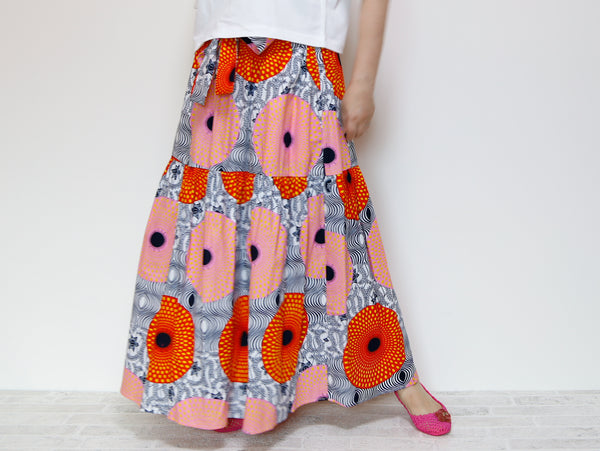 <S39J-003> AFRICAN PRINTED Skirt  -Length 90cm