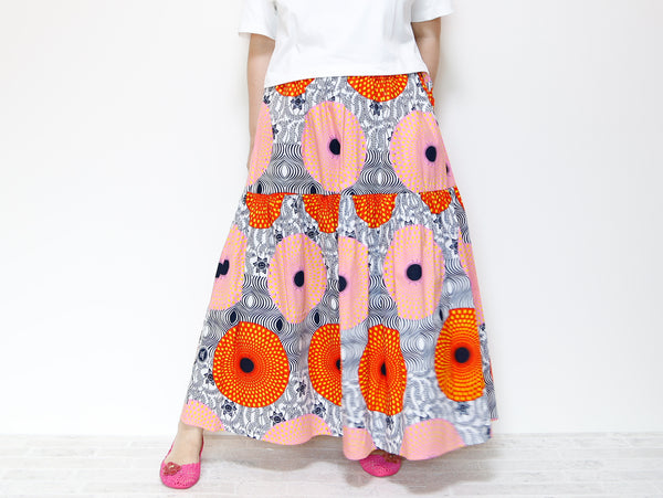 <S39J-003> AFRICAN PRINTED Skirt  -Length 90cm