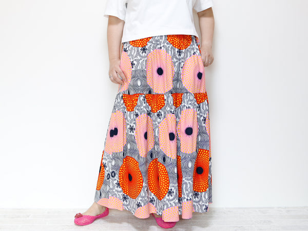 <S39J-003> AFRICAN PRINTED Skirt  -Length 90cm