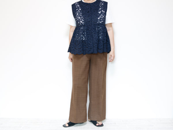 <V02L> PEPLUM VEST LACE