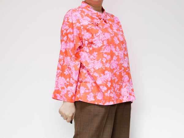 <T27R> CHINOISERIE Blouse FLOWER PRINTED