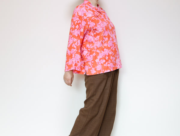 <T27R> CHINOISERIE Blouse FLOWER PRINTED