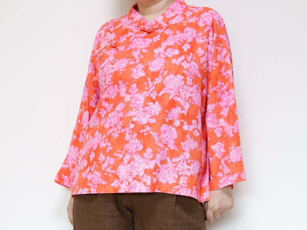 <T27R> CHINOISERIE Blouse FLOWER PRINTED