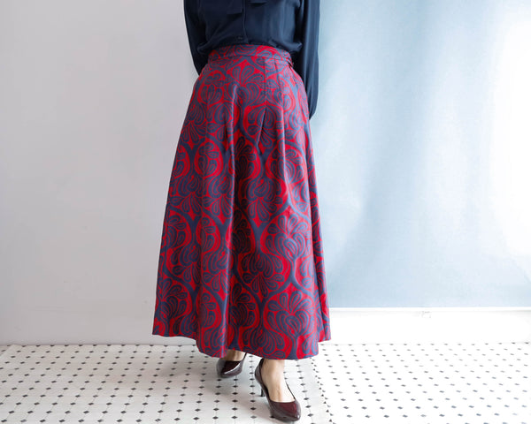 <S17C90>COVENT GARDEN WOVEN RED Skirt  -Length 90cm