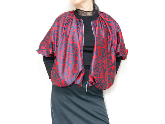 <J18C>  BALLOON Jacket -COVENT GARDEN RED