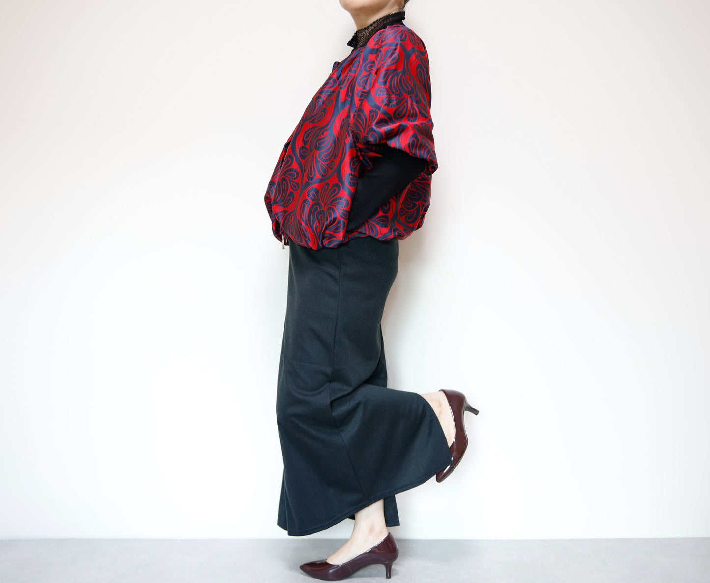 <J18C>  BALLOON Jacket -COVENT GARDEN RED