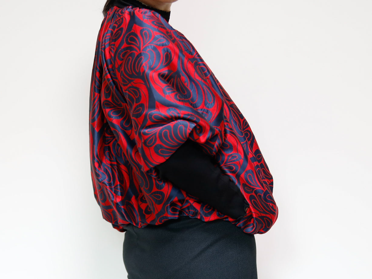 <J18C>  BALLOON Jacket -COVENT GARDEN RED