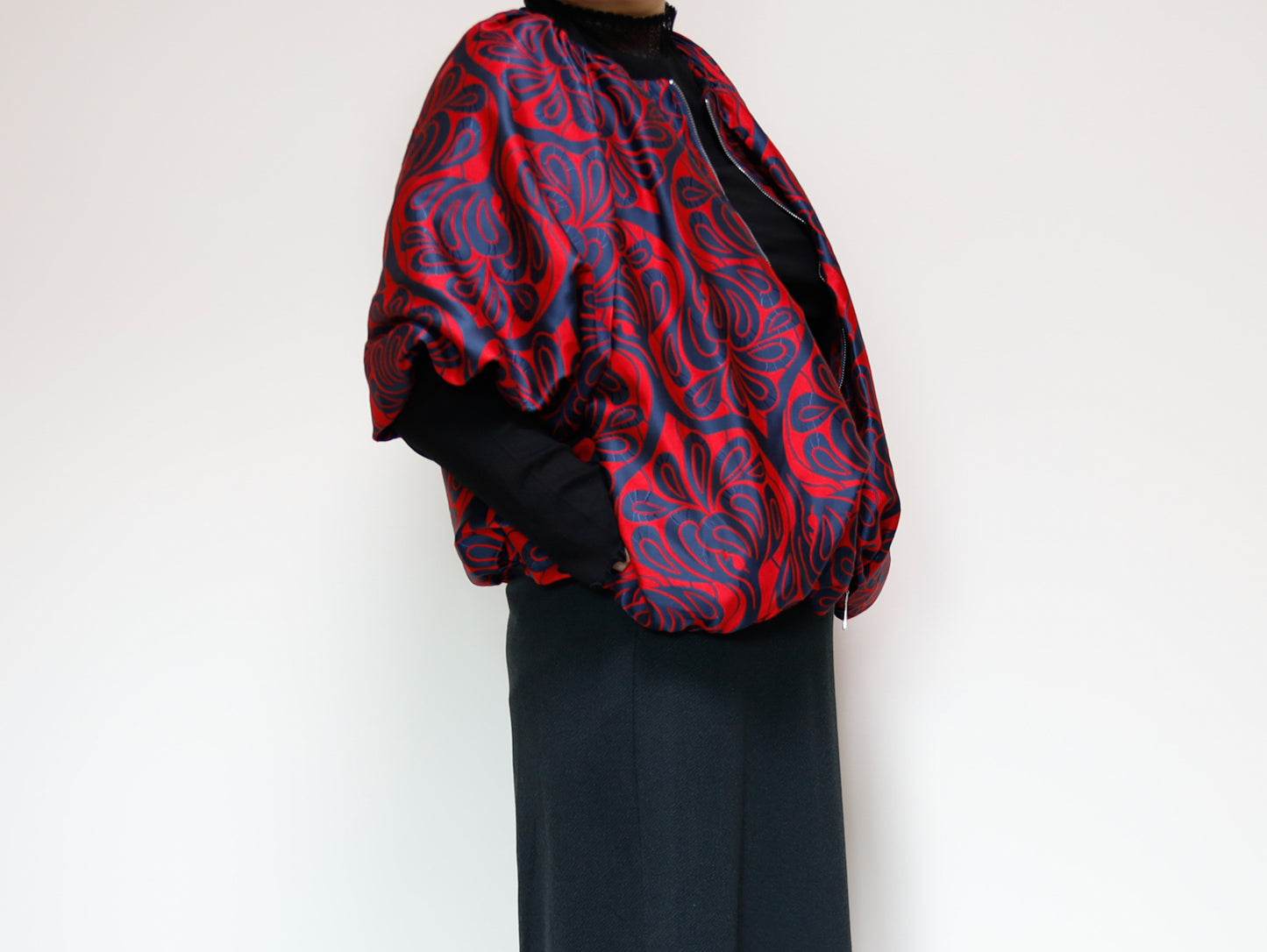 <J18C>  BALLOON Jacket -COVENT GARDEN RED
