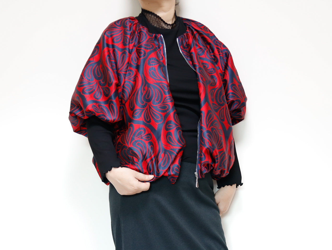 <J18C>  BALLOON Jacket -COVENT GARDEN RED