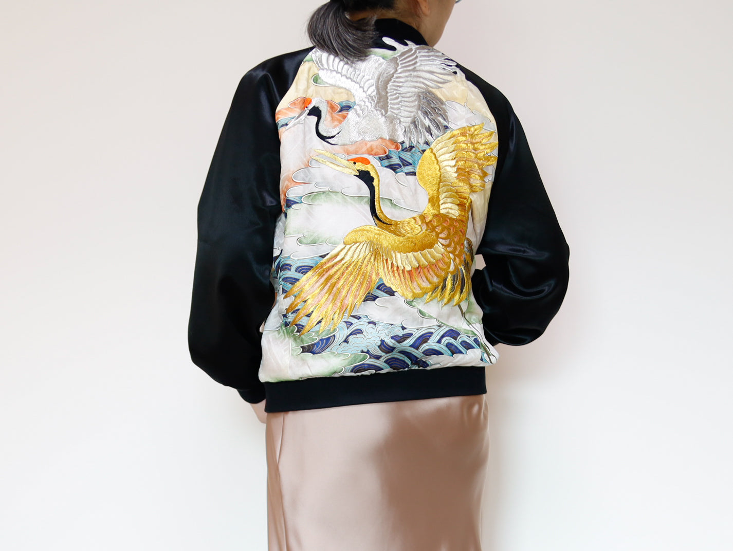 <J09-027> ヴィンテージ着物を使ったブルゾン 