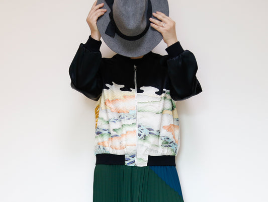 <J09-027> KIMONO BOMBER Jacket Size L
