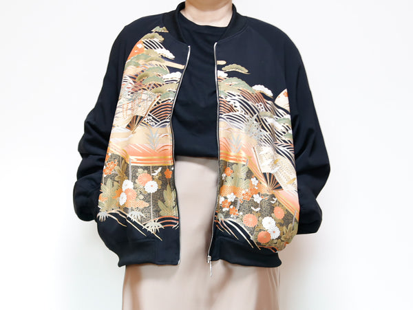 <J09-016> KIMONO BOMBER Jacket  -Mens M  Ladys XL