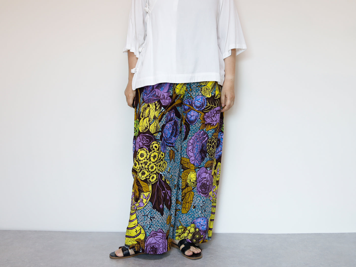 <P22-001>  AFRICAN PRINT WIDE PANTS
