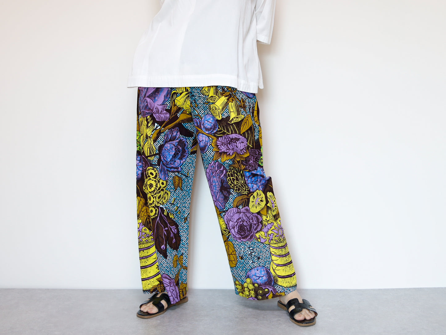 <P22-001>  AFRICAN PRINT WIDE PANTS