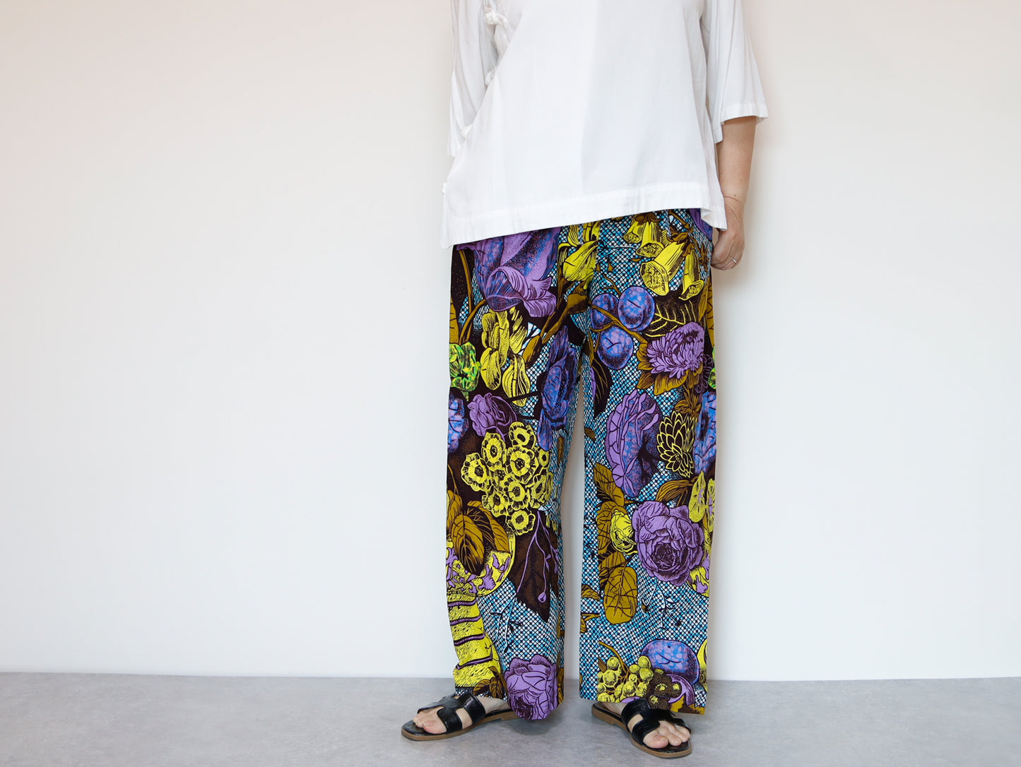 <P22-001>  AFRICAN PRINT WIDE PANTS