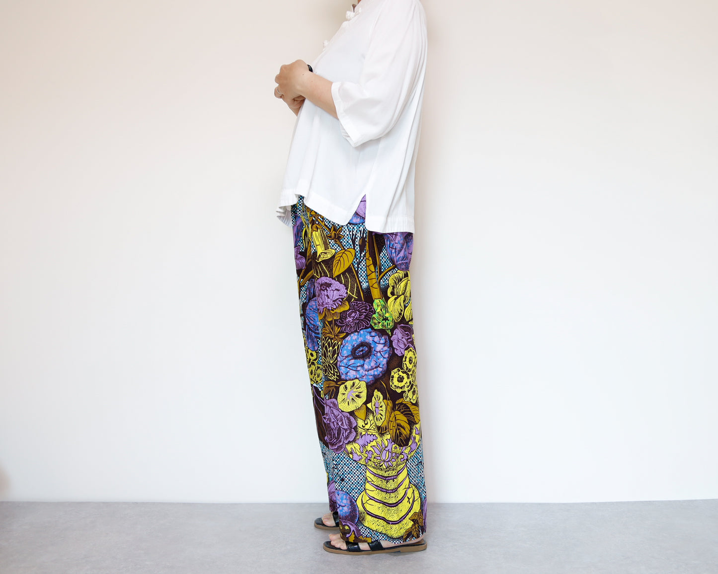 <P22-001>  AFRICAN PRINT WIDE PANTS