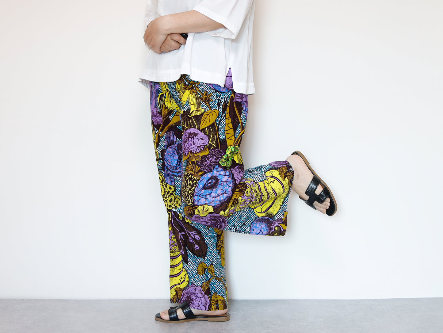 <P22-001>  AFRICAN PRINT WIDE PANTS
