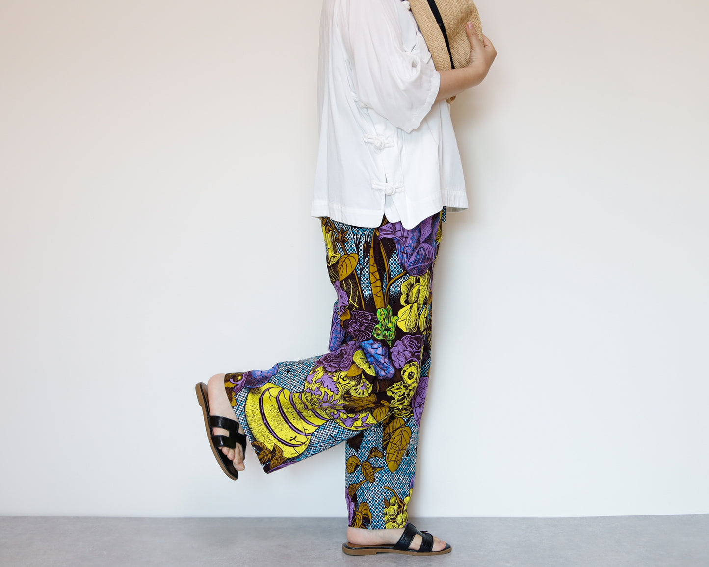 <P22-001>  AFRICAN PRINT WIDE PANTS