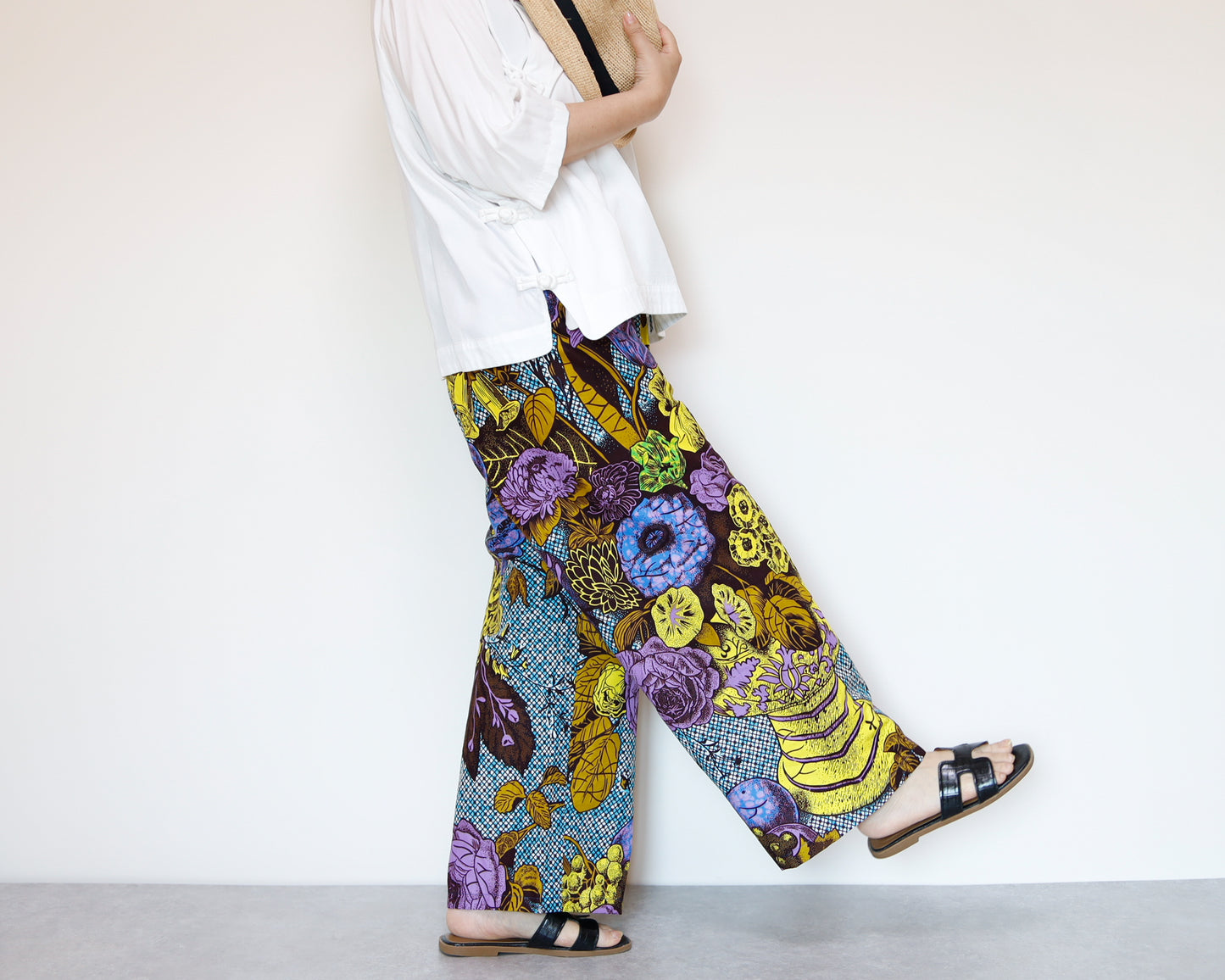 <P22-001>  AFRICAN PRINT WIDE PANTS