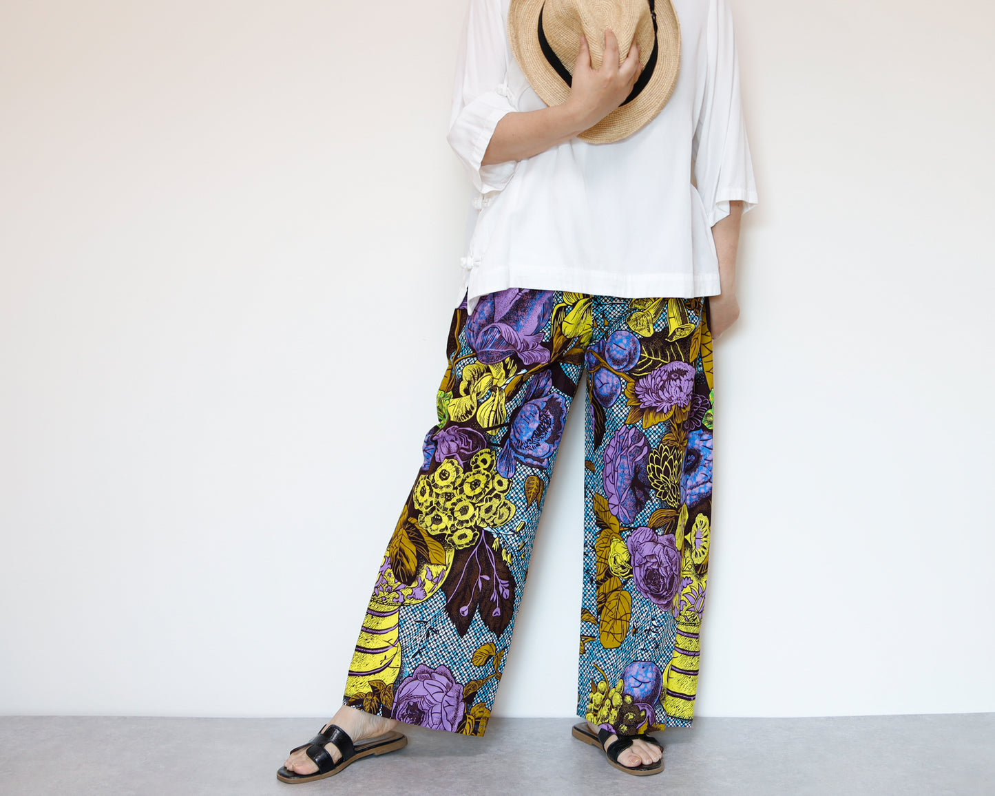 <P22-001>  AFRICAN PRINT WIDE PANTS