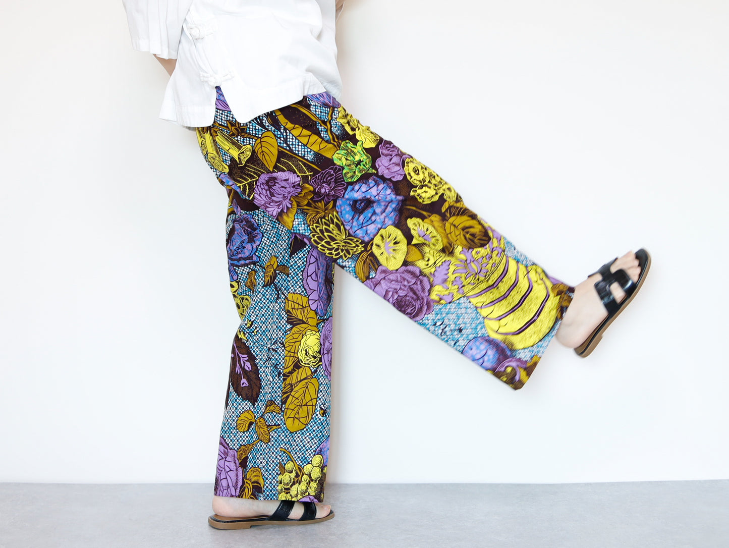 <P22-001>  AFRICAN PRINT WIDE PANTS