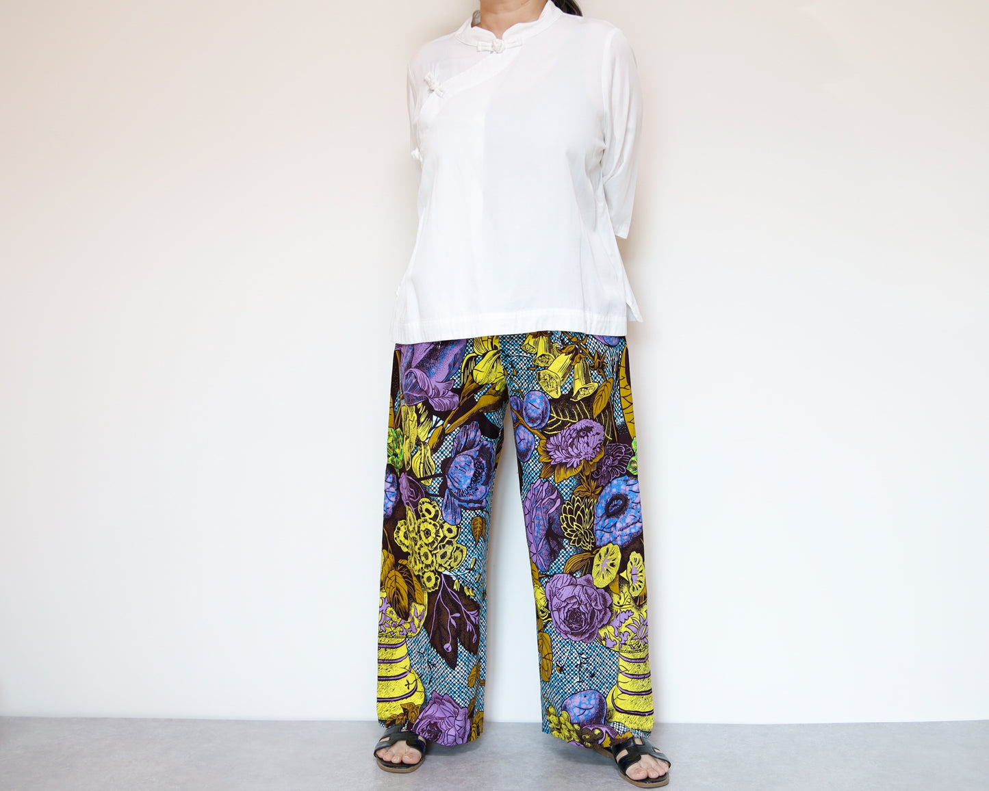 <P22-001>  AFRICAN PRINT WIDE PANTS