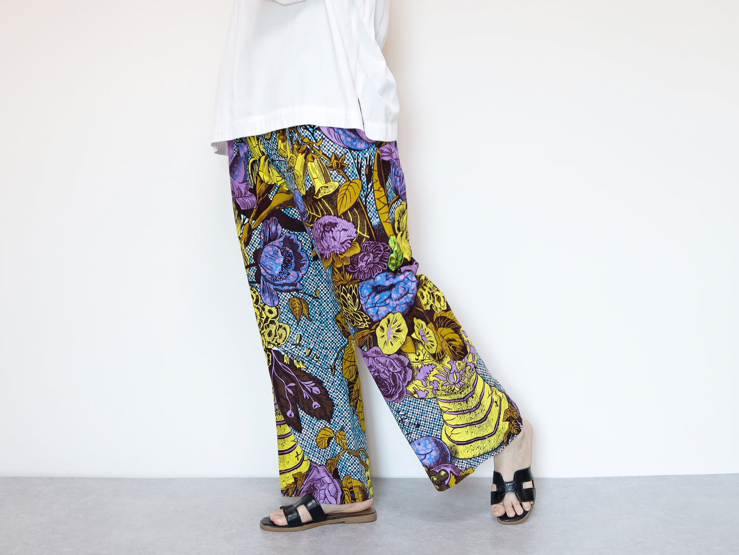 <P22-001>  AFRICAN PRINT WIDE PANTS