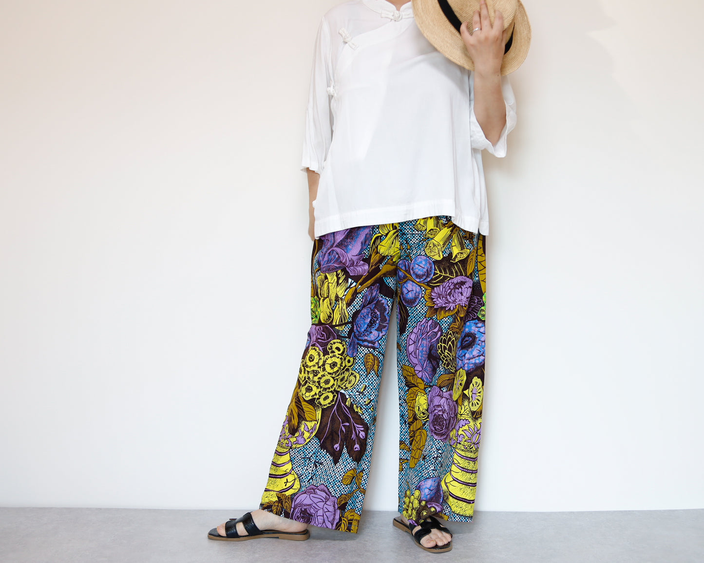 <P22-001>  AFRICAN PRINT WIDE PANTS