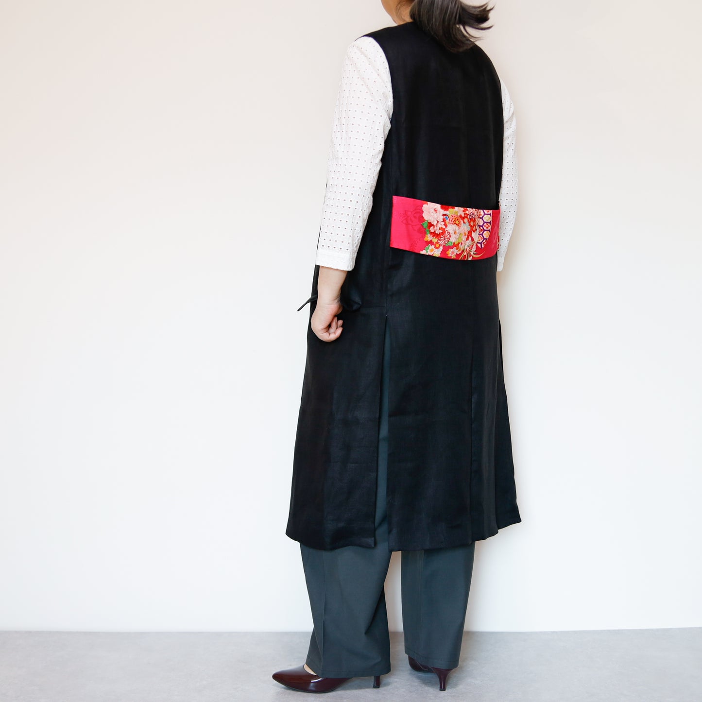 <V01-023> KIMONO Gilet Black