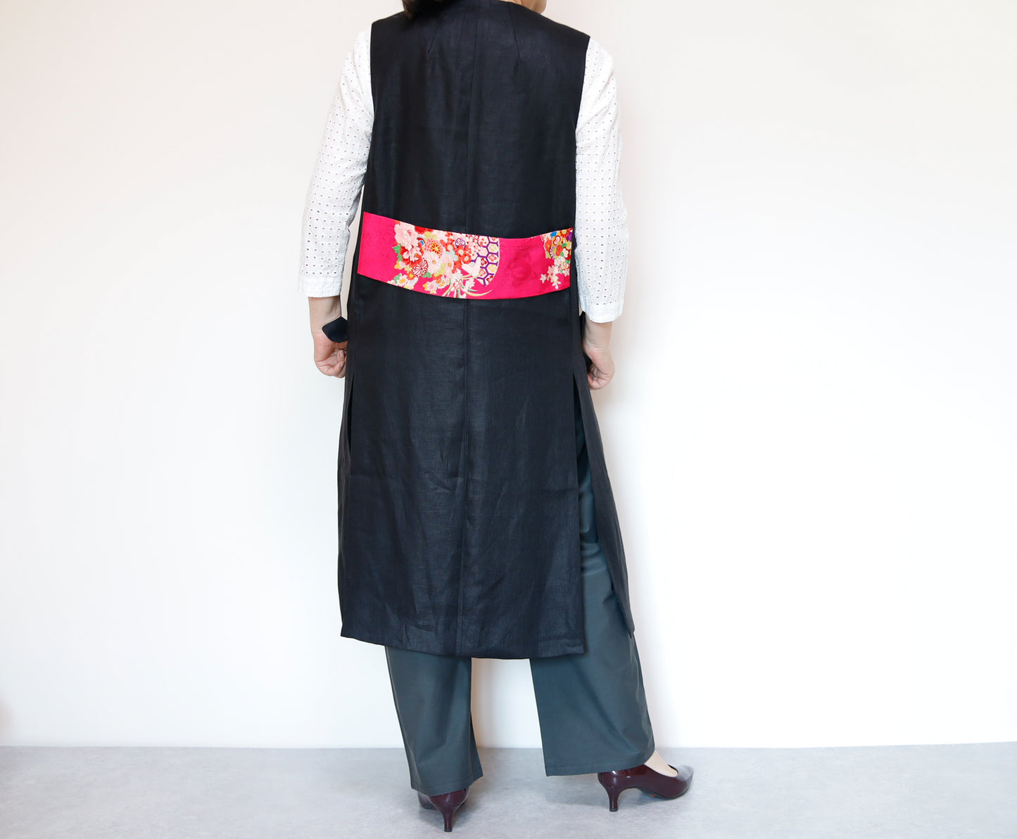 <V01-023> KIMONO Gilet Black