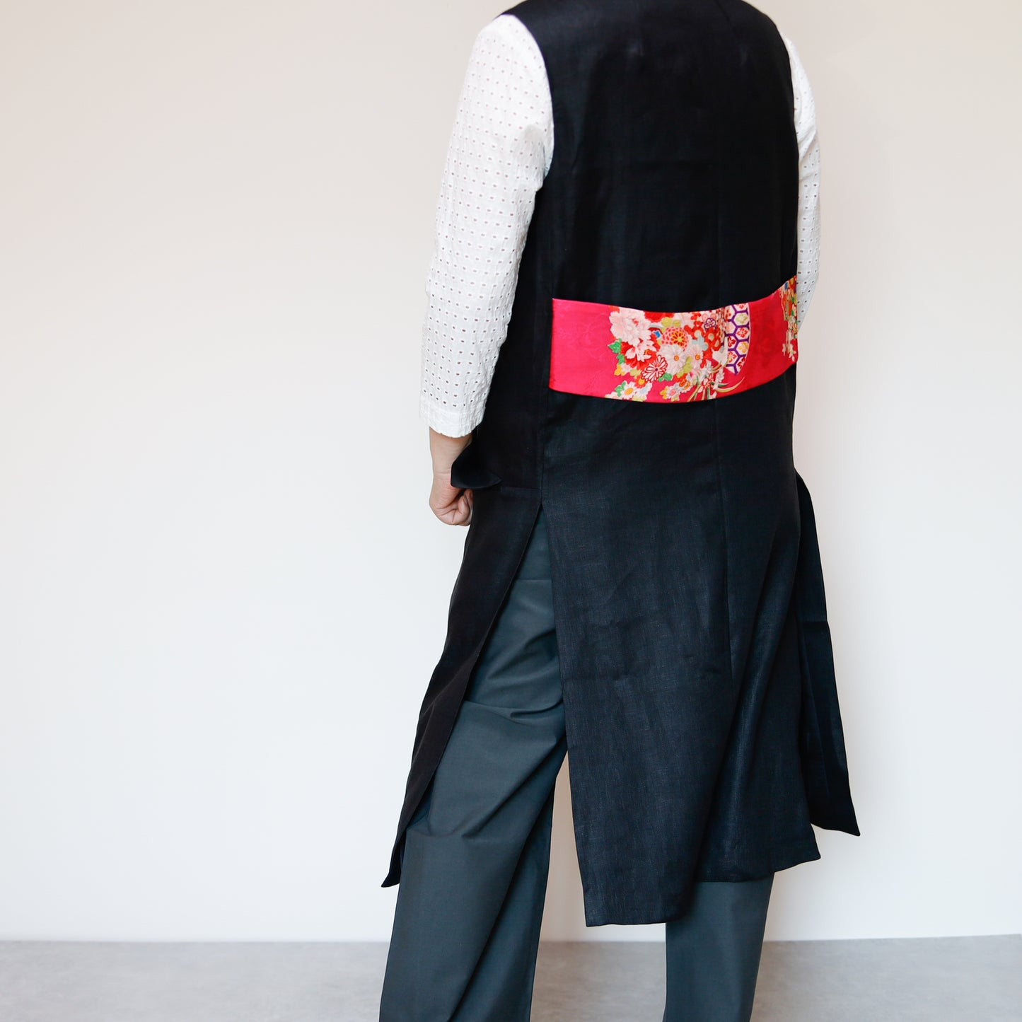 <V01-023> KIMONO Gilet Black