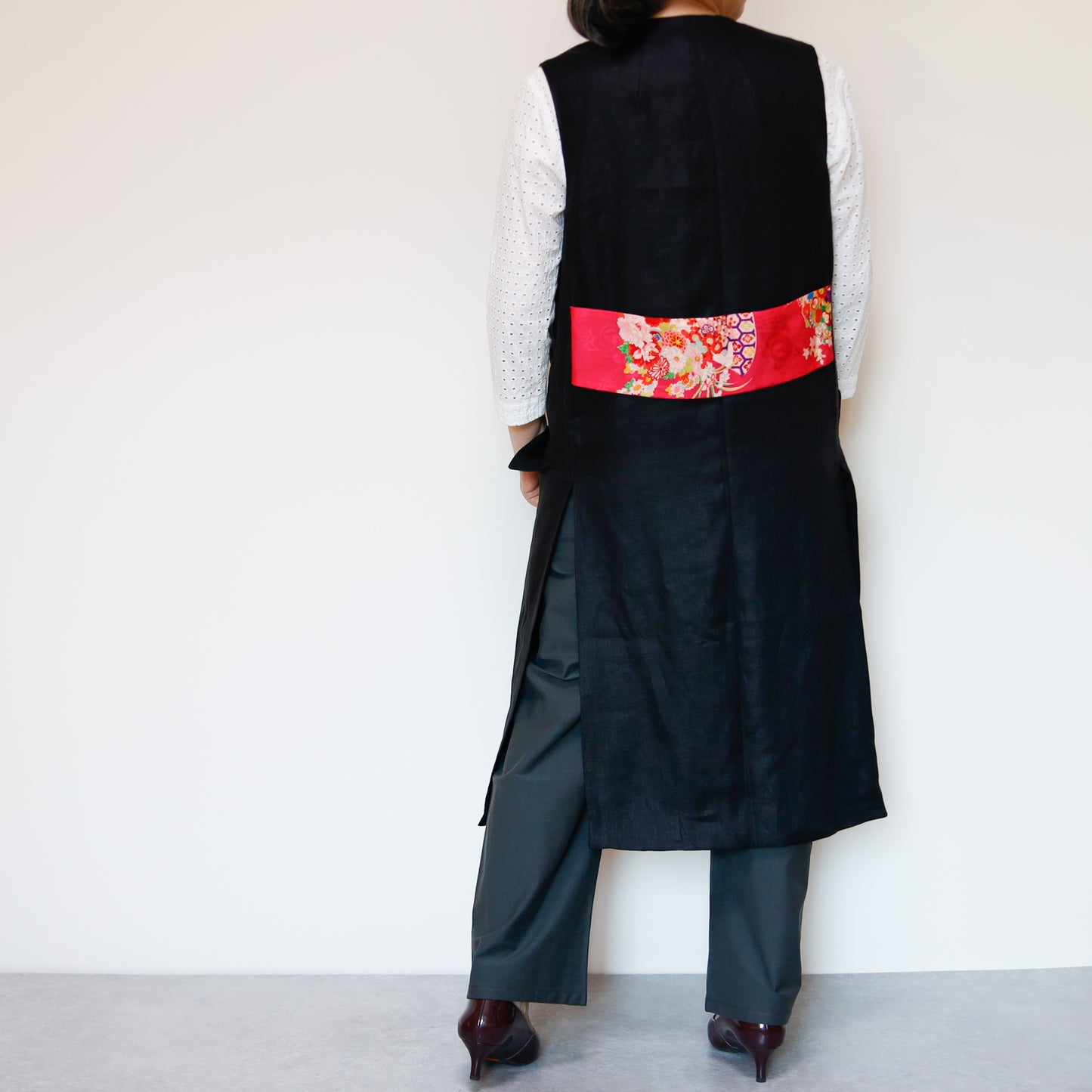 <V01-023> KIMONO Gilet Black