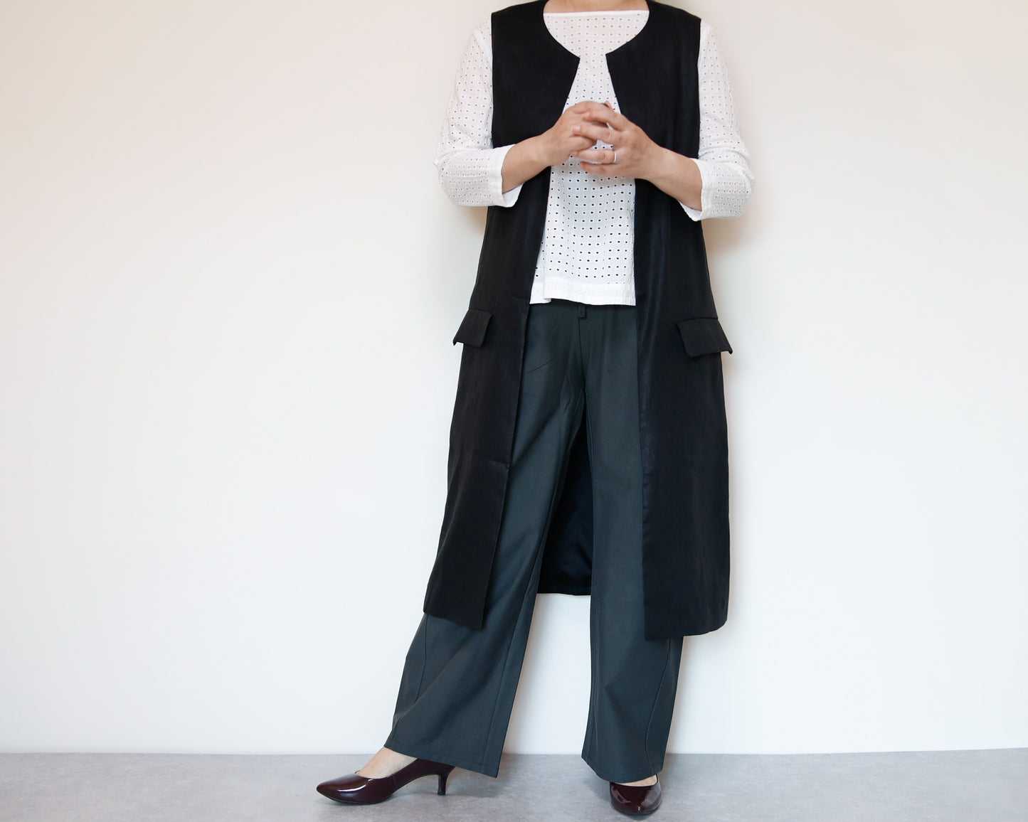 <V01-024> KIMONO Gilet Black