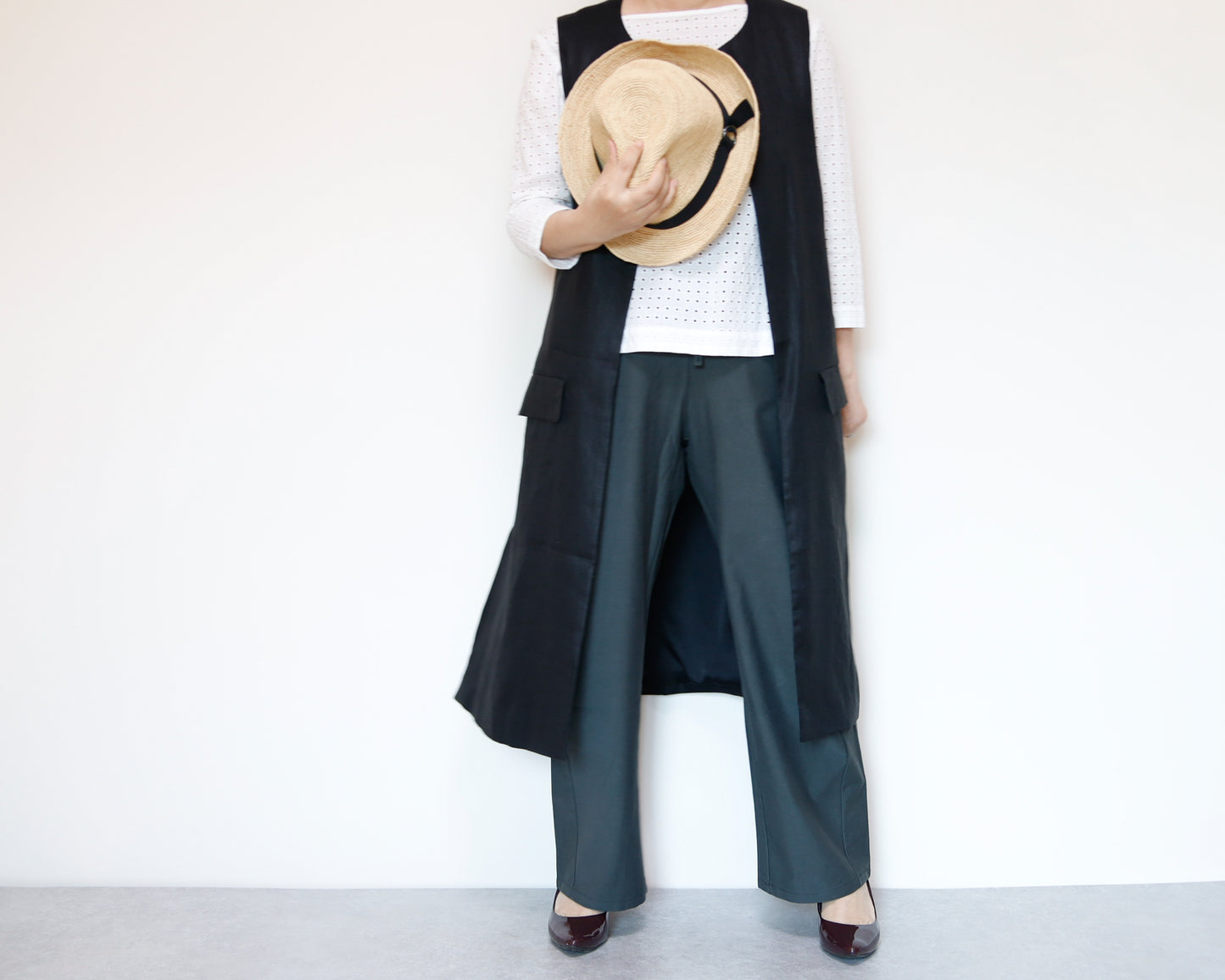 <V01-024> KIMONO Gilet Black